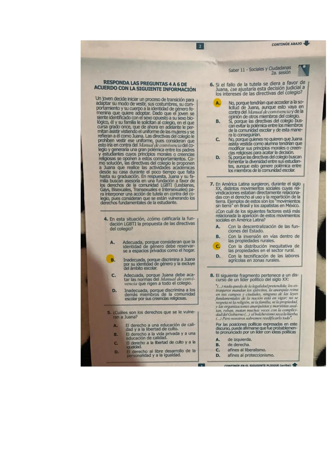 P8L-SL6-E80-337
QUE QUE EL NÚMERO DE ESTE CUADERNILLO
E SU HOJA DE RESPUESTAS SEAN IGUALES
π.
11°
11°
icfes
saber 11
2017-2
EXAMEN DE ESTADO