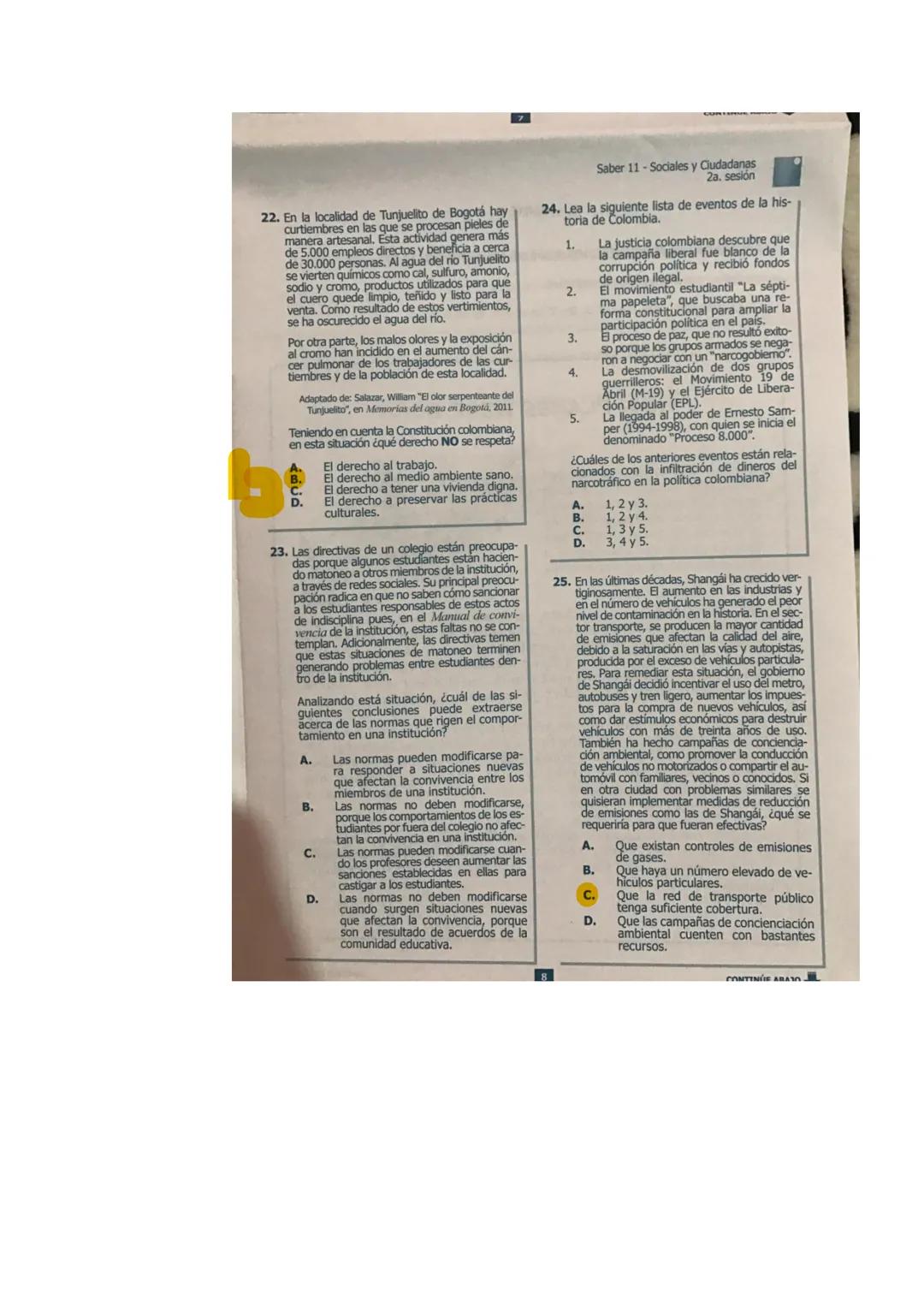P8L-SL6-E80-337
QUE QUE EL NÚMERO DE ESTE CUADERNILLO
E SU HOJA DE RESPUESTAS SEAN IGUALES
π.
11°
11°
icfes
saber 11
2017-2
EXAMEN DE ESTADO