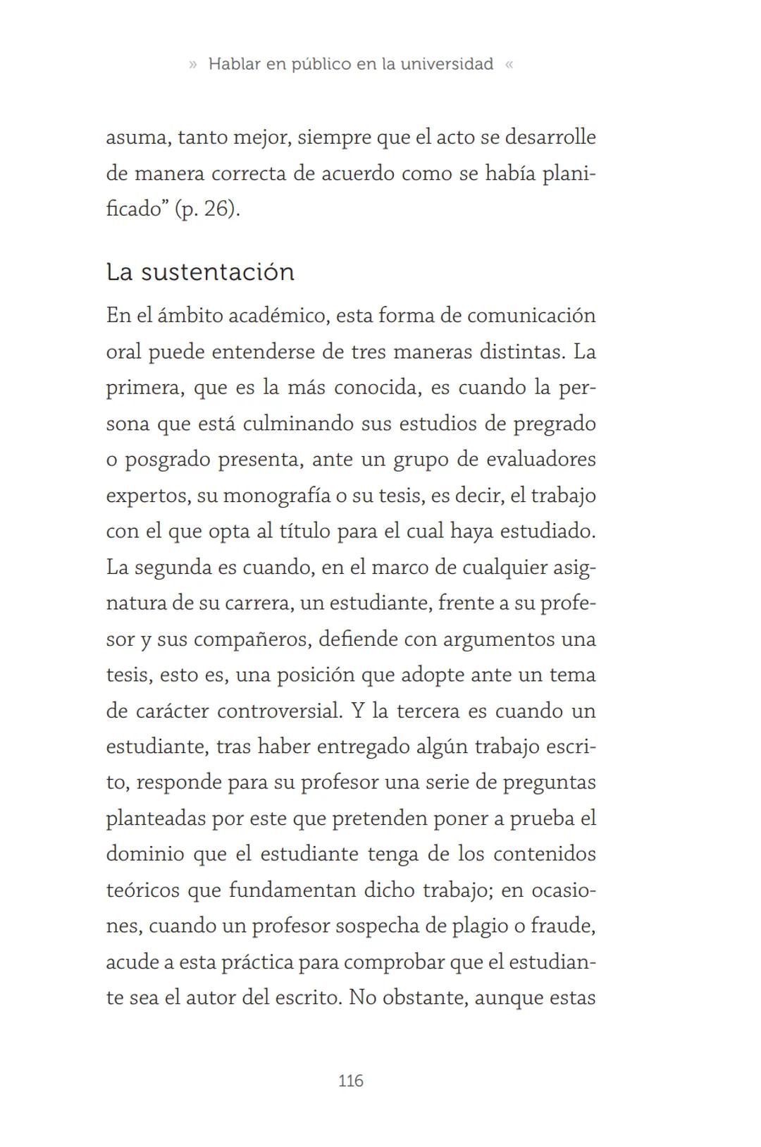 HABLAR EN
PÚBLICO EN LA
UNIVERSIDAD HABLAR EN
PÚBLICO EN LA
UNIVERSIDAD
Un manual para desenvolverse
ante una audiencia
John Moya Barreto
H