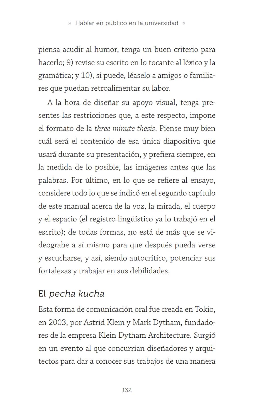 HABLAR EN
PÚBLICO EN LA
UNIVERSIDAD HABLAR EN
PÚBLICO EN LA
UNIVERSIDAD
Un manual para desenvolverse
ante una audiencia
John Moya Barreto
H