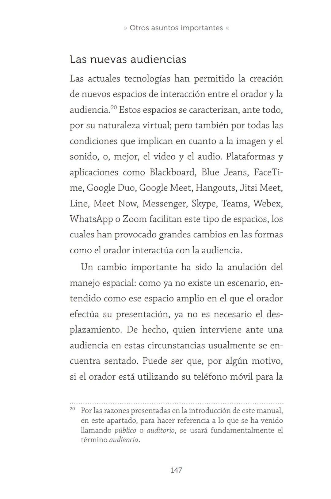 HABLAR EN
PÚBLICO EN LA
UNIVERSIDAD HABLAR EN
PÚBLICO EN LA
UNIVERSIDAD
Un manual para desenvolverse
ante una audiencia
John Moya Barreto
H