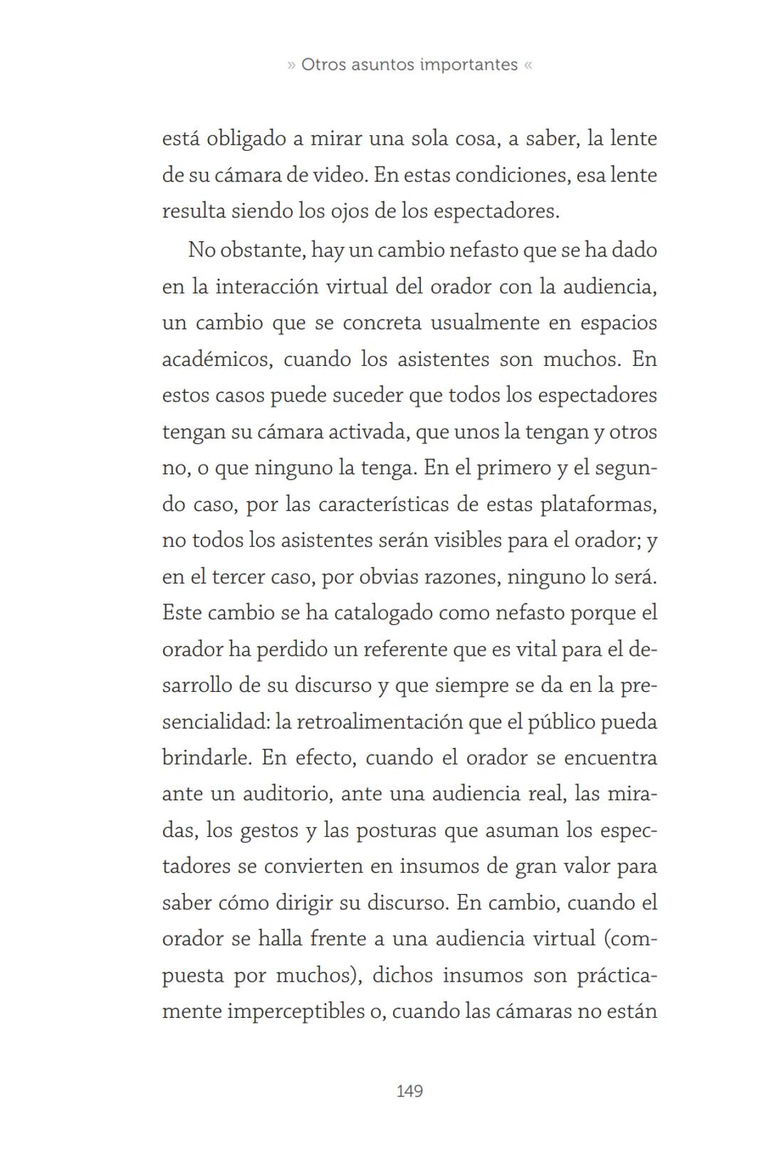 HABLAR EN
PÚBLICO EN LA
UNIVERSIDAD HABLAR EN
PÚBLICO EN LA
UNIVERSIDAD
Un manual para desenvolverse
ante una audiencia
John Moya Barreto
H