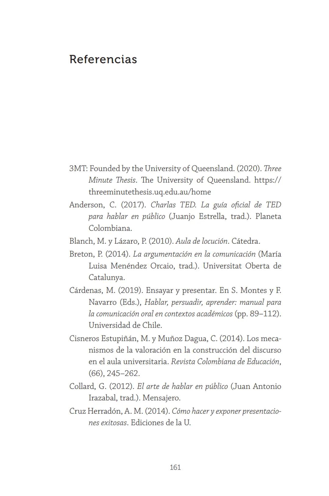 HABLAR EN
PÚBLICO EN LA
UNIVERSIDAD HABLAR EN
PÚBLICO EN LA
UNIVERSIDAD
Un manual para desenvolverse
ante una audiencia
John Moya Barreto
H