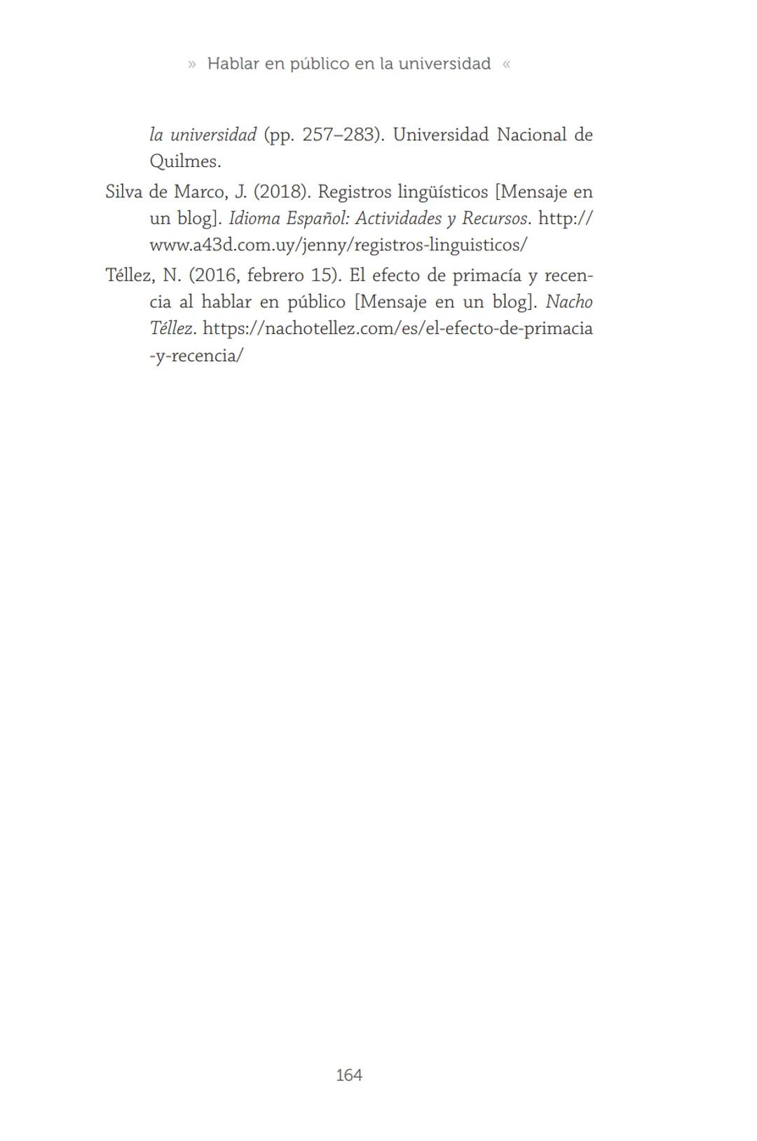 HABLAR EN
PÚBLICO EN LA
UNIVERSIDAD HABLAR EN
PÚBLICO EN LA
UNIVERSIDAD
Un manual para desenvolverse
ante una audiencia
John Moya Barreto
H