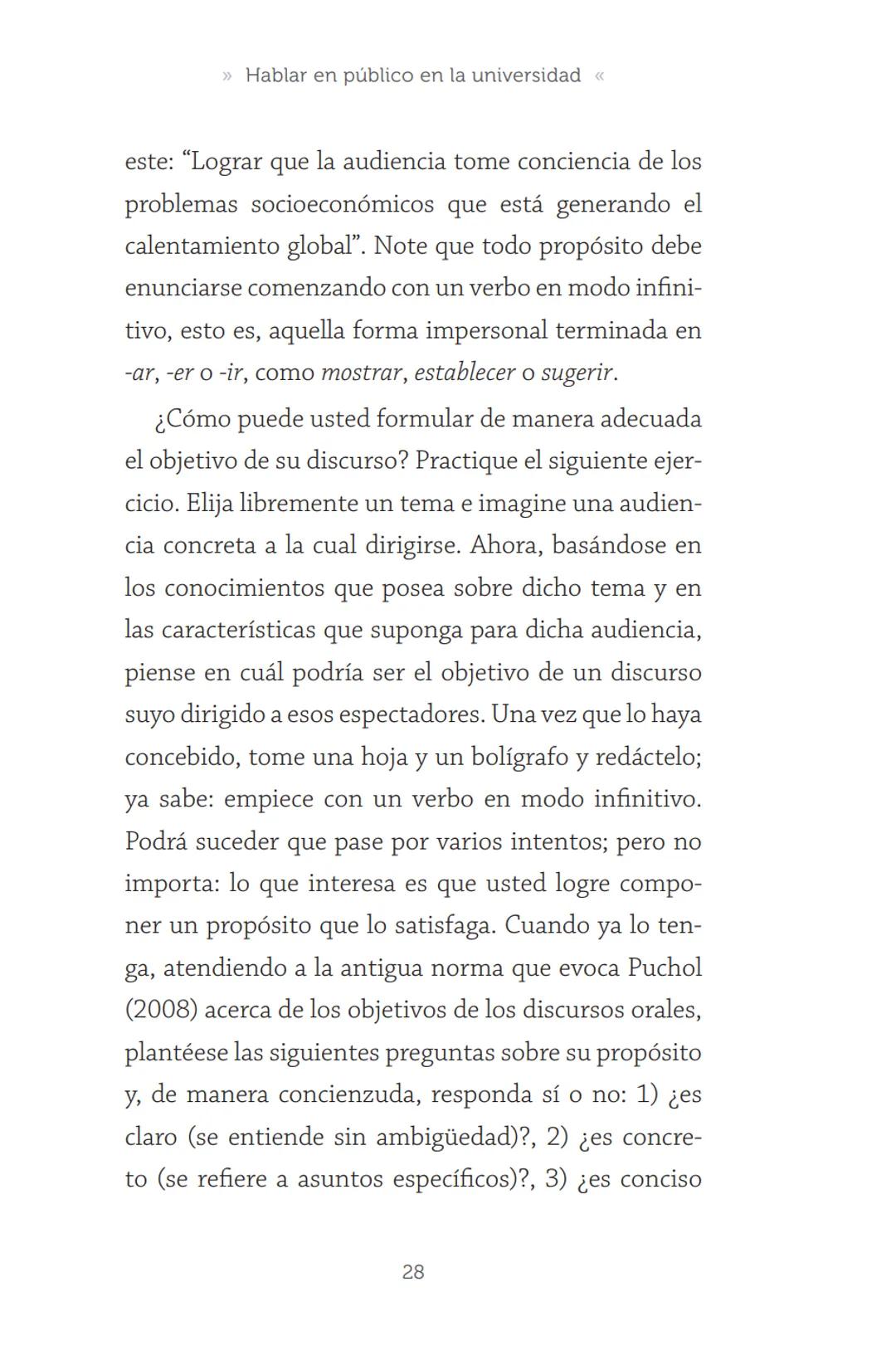 HABLAR EN
PÚBLICO EN LA
UNIVERSIDAD HABLAR EN
PÚBLICO EN LA
UNIVERSIDAD
Un manual para desenvolverse
ante una audiencia
John Moya Barreto
H