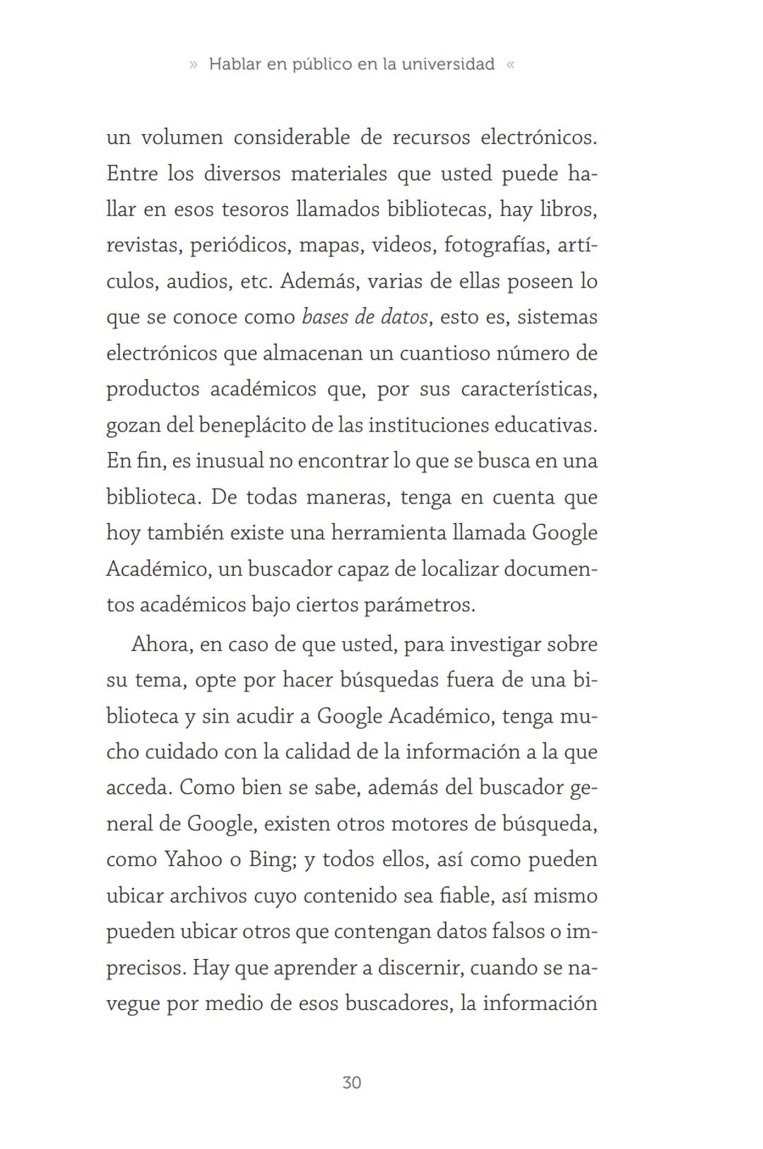 HABLAR EN
PÚBLICO EN LA
UNIVERSIDAD HABLAR EN
PÚBLICO EN LA
UNIVERSIDAD
Un manual para desenvolverse
ante una audiencia
John Moya Barreto
H
