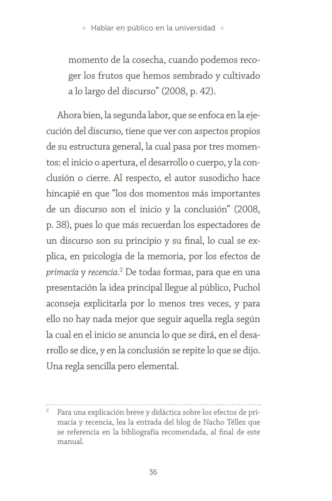 HABLAR EN
PÚBLICO EN LA
UNIVERSIDAD HABLAR EN
PÚBLICO EN LA
UNIVERSIDAD
Un manual para desenvolverse
ante una audiencia
John Moya Barreto
H