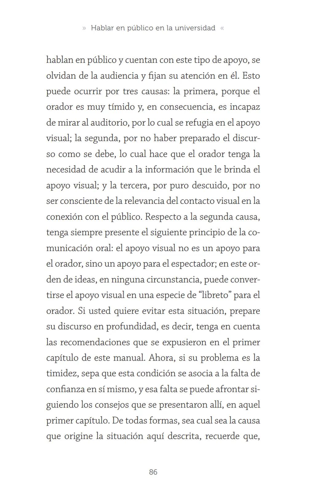 HABLAR EN
PÚBLICO EN LA
UNIVERSIDAD HABLAR EN
PÚBLICO EN LA
UNIVERSIDAD
Un manual para desenvolverse
ante una audiencia
John Moya Barreto
H
