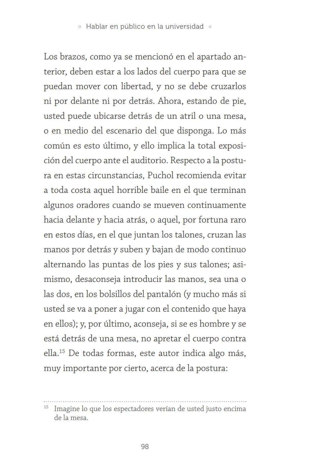 HABLAR EN
PÚBLICO EN LA
UNIVERSIDAD HABLAR EN
PÚBLICO EN LA
UNIVERSIDAD
Un manual para desenvolverse
ante una audiencia
John Moya Barreto
H