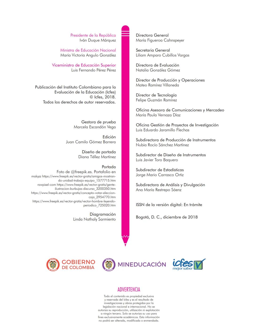 CUADERNILLO DE PREGUNTAS
icfes
saber pro
Módulo de Competencias ciudadanas
Saber Pro
+
VOTE
GOBIERNO
DE COLOMBIA
MINEDUCACIÓN icfes
mejor s