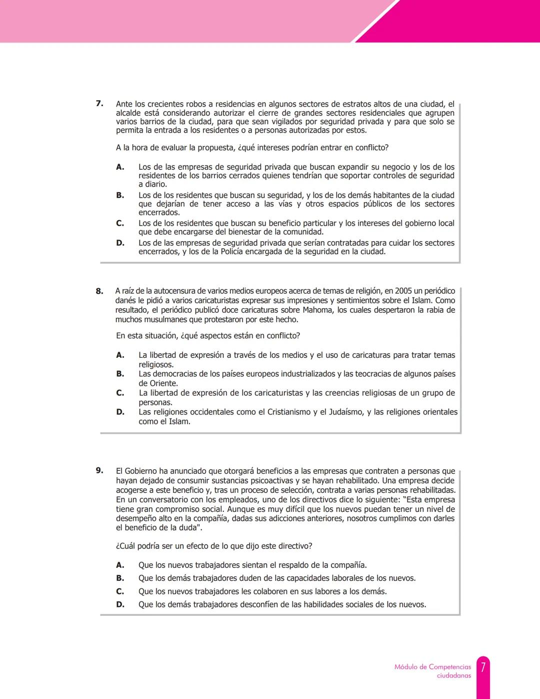 CUADERNILLO DE PREGUNTAS
icfes
saber pro
Módulo de Competencias ciudadanas
Saber Pro
+
VOTE
GOBIERNO
DE COLOMBIA
MINEDUCACIÓN icfes
mejor s
