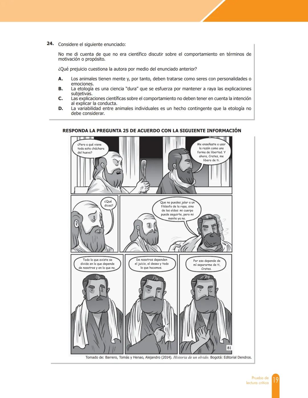 Cuadernillo de preguntas
Saber 11.°
Prueba de lectura crítica
icfes
saber 11.°
GOBIERNO
DE COLOMBIA
MINEDUCACIÓN icfes
mejor saber President