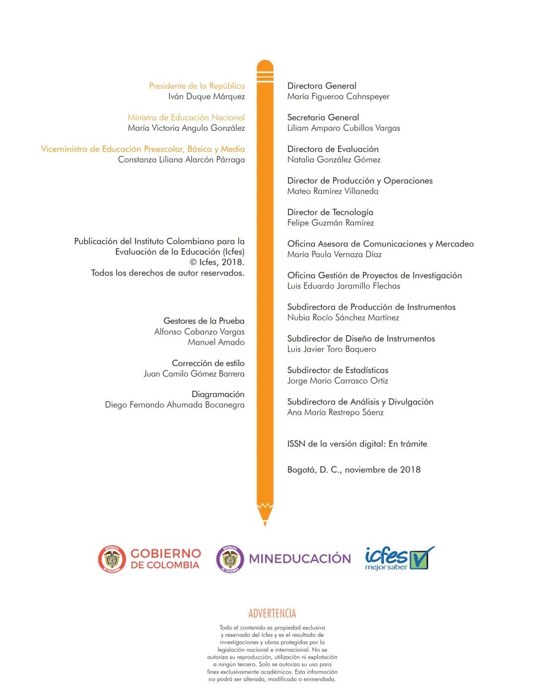 Cuadernillo de preguntas
Saber 11.°
Prueba de lectura crítica
icfes
saber 11.°
GOBIERNO
DE COLOMBIA
MINEDUCACIÓN icfes
mejor saber President