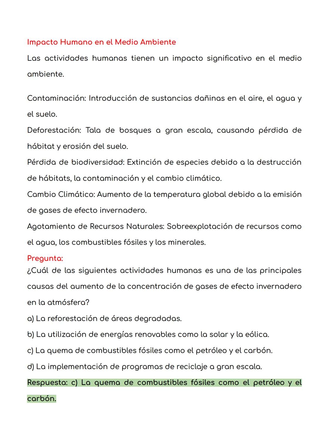 Impacto Humano en el Medio Ambiente
Las actividades humanas tienen un impacto significativo en el medio
ambiente.
Contaminación: Introducció