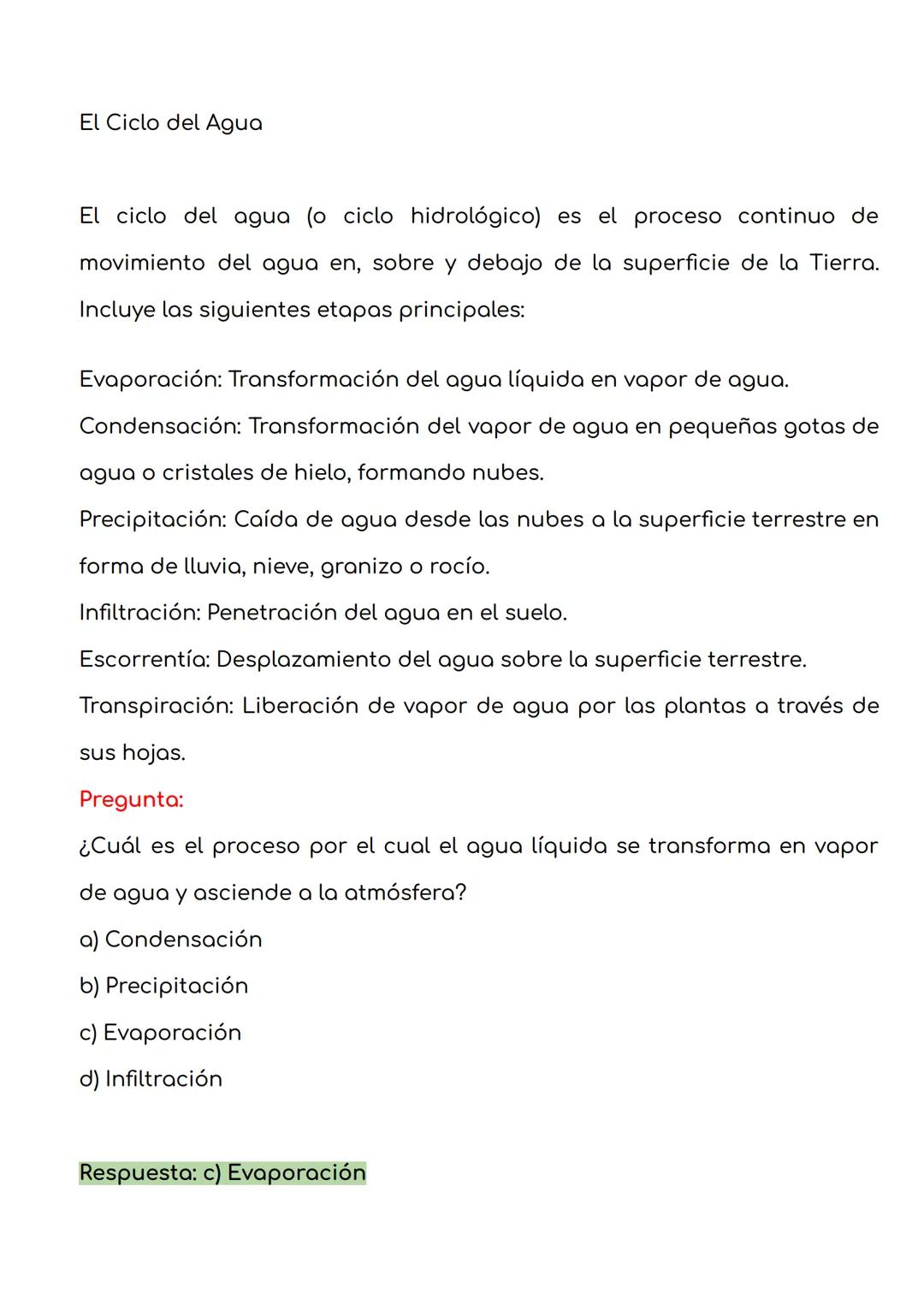 El Ciclo del Agua
El ciclo del agua (o ciclo hidrológico) es el proceso continuo de
movimiento del agua en, sobre y debajo de la superficie