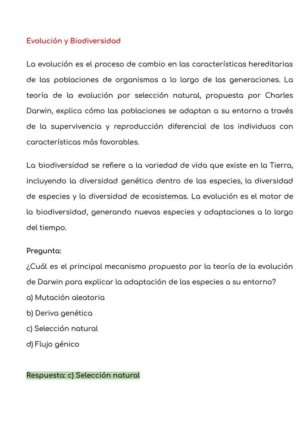 Evolución y biodiversidad