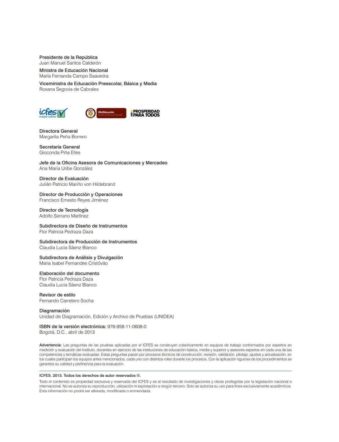 icfes V
saber 3º, 5º y 9°
CUADERNILLO
DE PREGUNTAS
SABER 3º, 5º y 9° 2012
Cuadernillo de prueba
Ciencias naturales
9° grado Presidente de la