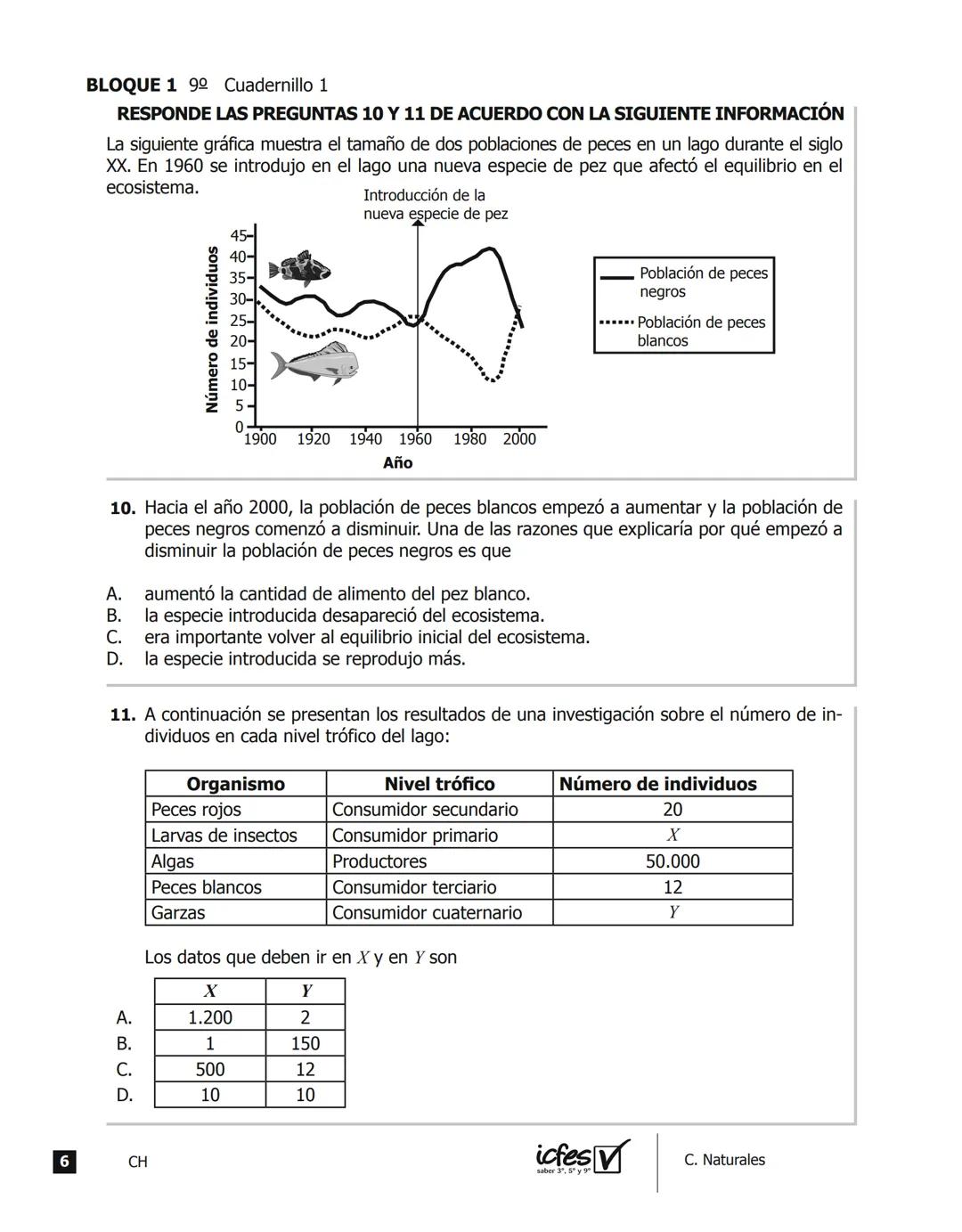 icfes V
saber 3º, 5º y 9°
CUADERNILLO
DE PREGUNTAS
SABER 3º, 5º y 9° 2012
Cuadernillo de prueba
Ciencias naturales
9° grado Presidente de la