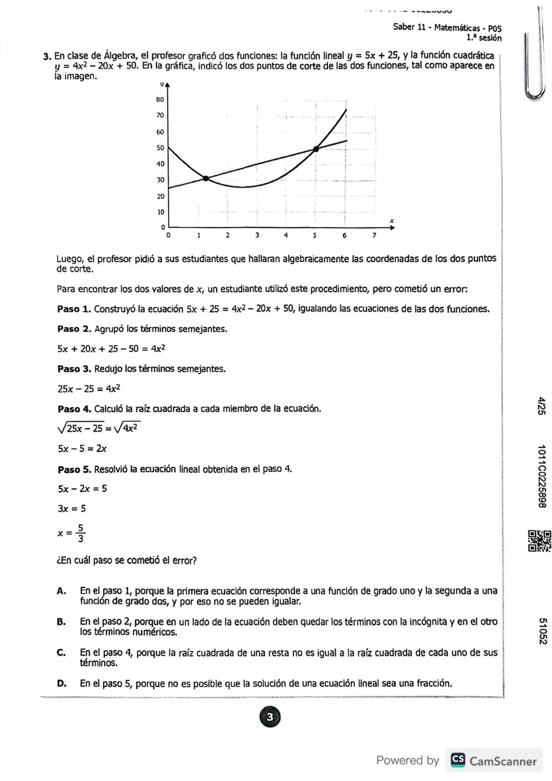 1819-0212-00225898
U
icfesos 11**
MATEMÁTICAS
*****
1. La figura muestra el triángulo rectángulo EFG.
¿Cuál segmento representa la hipotenus