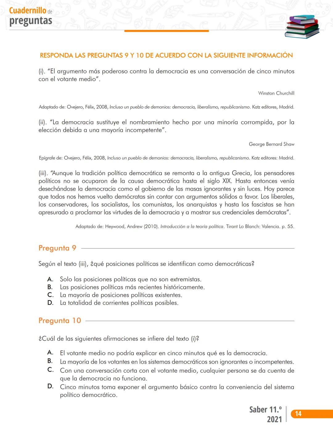 Pruebas Saber 11°
る
2
M
1D
2
1
Prueba P
Lectura Crítica
Cuadernillo de preguntas
Saber 11.°
2
Icfes ## Presidente de la República
Iván Duqu