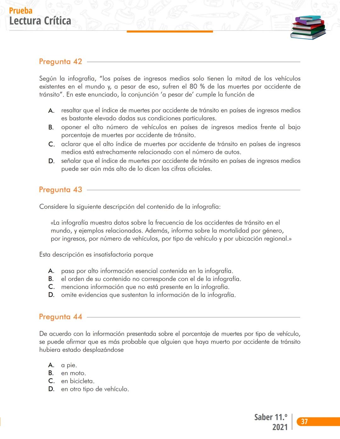 Pruebas Saber 11°
る
2
M
1D
2
1
Prueba P
Lectura Crítica
Cuadernillo de preguntas
Saber 11.°
2
Icfes ## Presidente de la República
Iván Duqu