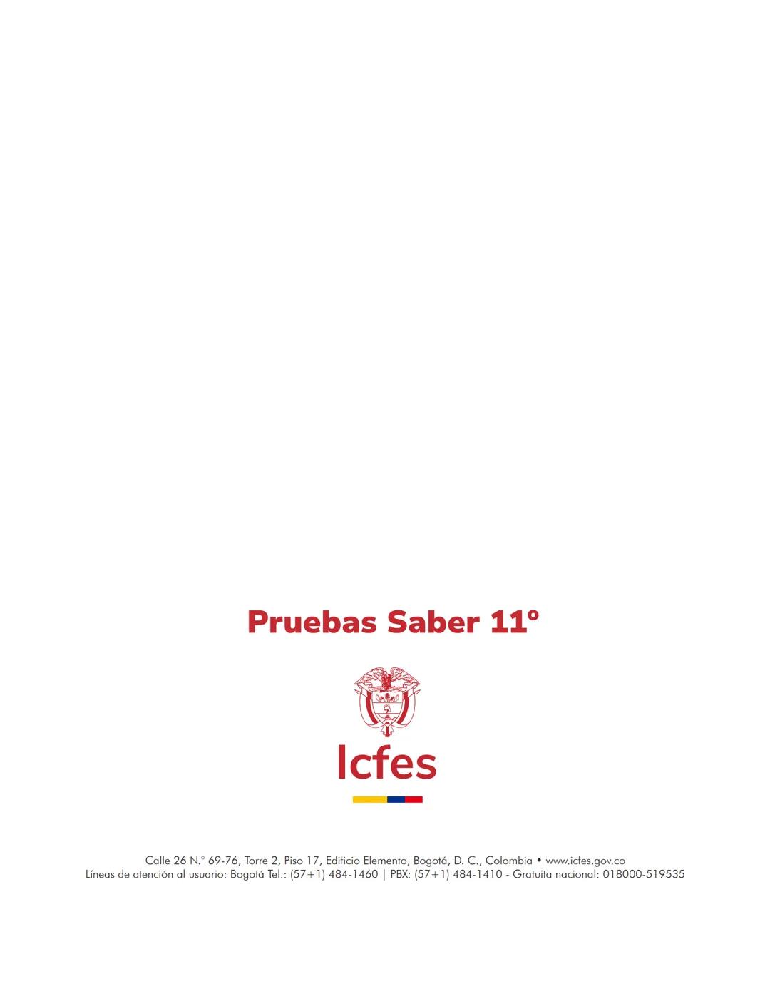Pruebas Saber 11°
る
2
M
1D
2
1
Prueba P
Lectura Crítica
Cuadernillo de preguntas
Saber 11.°
2
Icfes ## Presidente de la República
Iván Duqu