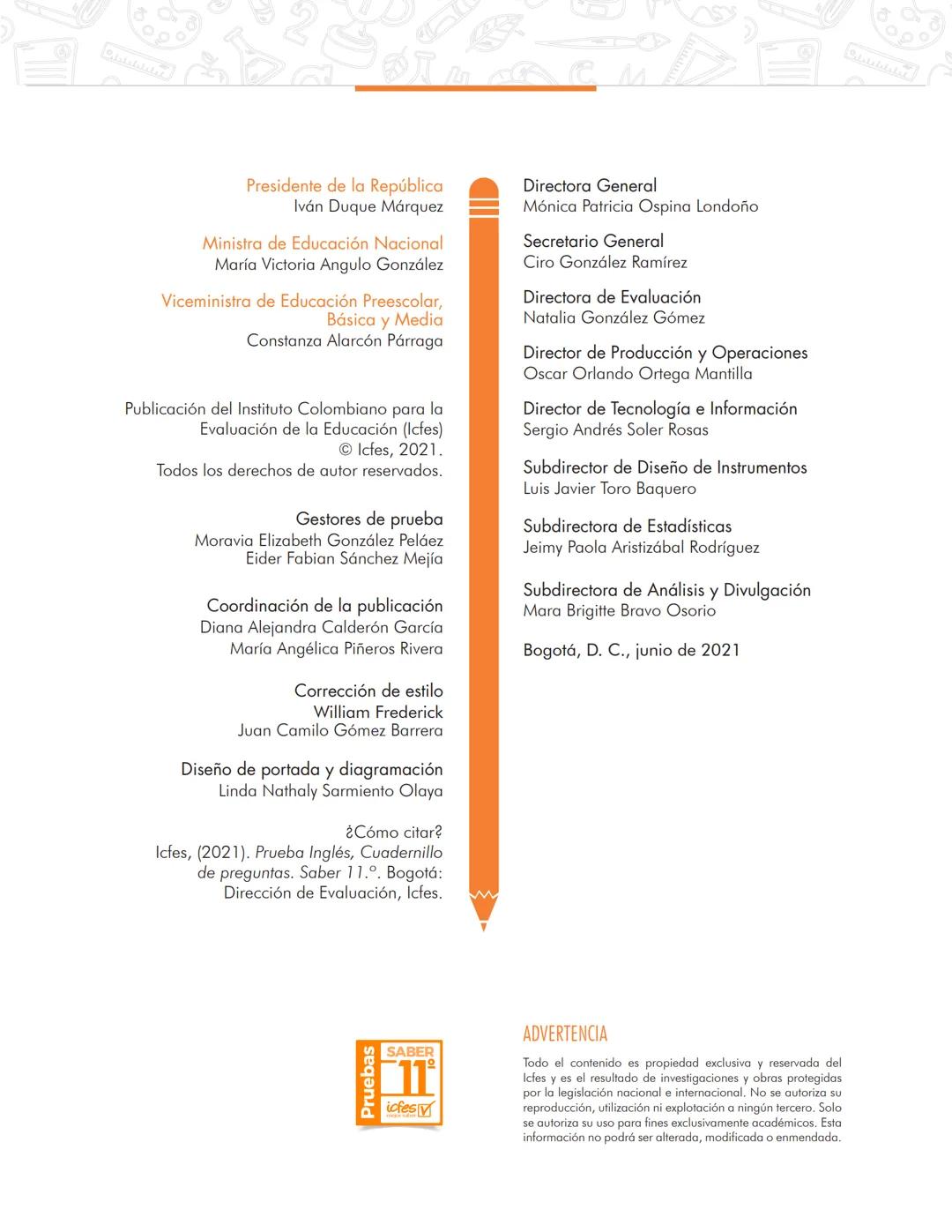 # La educación es de todos
Mineducación
# English
Prueba Inglés
Cuaderno de preguntas
Saber 11.º Presidente de la República
Iván Duque M