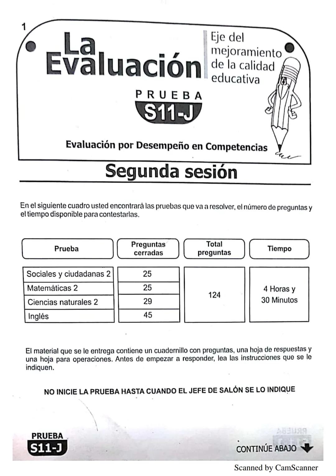 1
● La
Eje del
mejoramiento
Evaluación de la calidad
PRUEBA
S11-J
educativa
Evaluación por Desempeño en Competencias
Segunda sesión
En el si