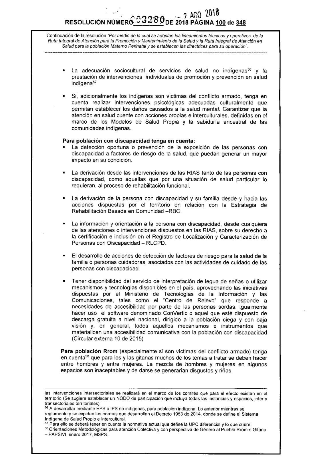 REPÚBLICA DE COLOMBIA
MINISTERIO DE SALUD Y PROTECCIÓN SOCIAL
RESOLUCIÓN NÚMER603280 DE 2018
2 AGO 2018
Por medio de la cual se adoptan los
