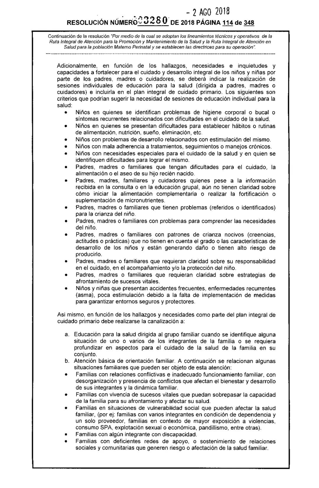 REPÚBLICA DE COLOMBIA
MINISTERIO DE SALUD Y PROTECCIÓN SOCIAL
RESOLUCIÓN NÚMER603280 DE 2018
2 AGO 2018
Por medio de la cual se adoptan los