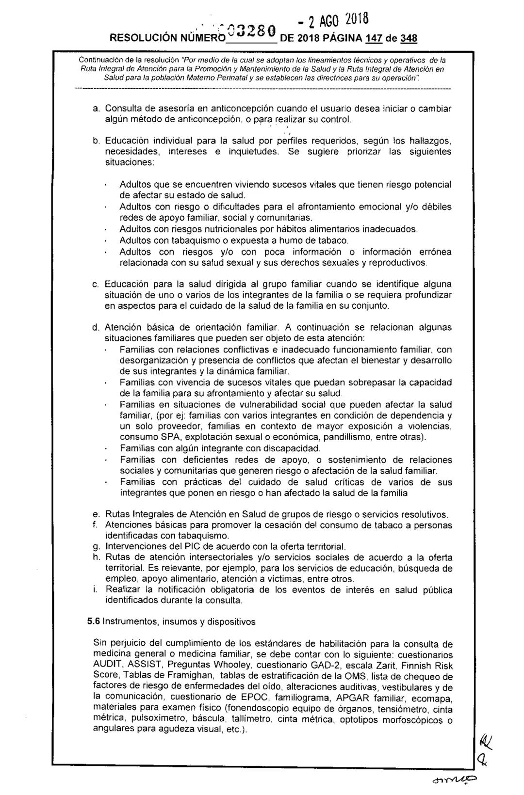 REPÚBLICA DE COLOMBIA
MINISTERIO DE SALUD Y PROTECCIÓN SOCIAL
RESOLUCIÓN NÚMER603280 DE 2018
2 AGO 2018
Por medio de la cual se adoptan los