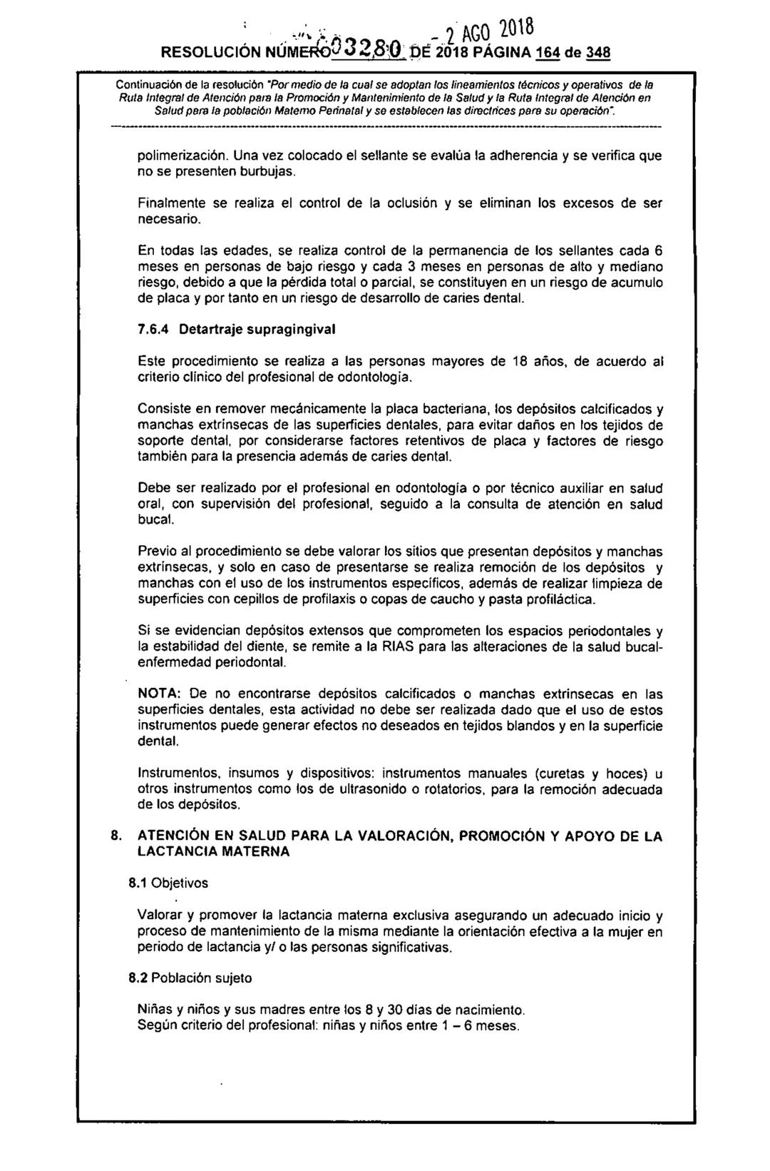 REPÚBLICA DE COLOMBIA
MINISTERIO DE SALUD Y PROTECCIÓN SOCIAL
RESOLUCIÓN NÚMER603280 DE 2018
2 AGO 2018
Por medio de la cual se adoptan los