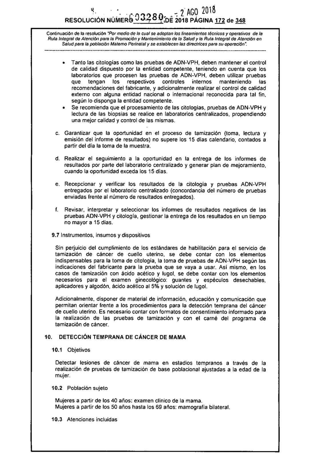 REPÚBLICA DE COLOMBIA
MINISTERIO DE SALUD Y PROTECCIÓN SOCIAL
RESOLUCIÓN NÚMER603280 DE 2018
2 AGO 2018
Por medio de la cual se adoptan los