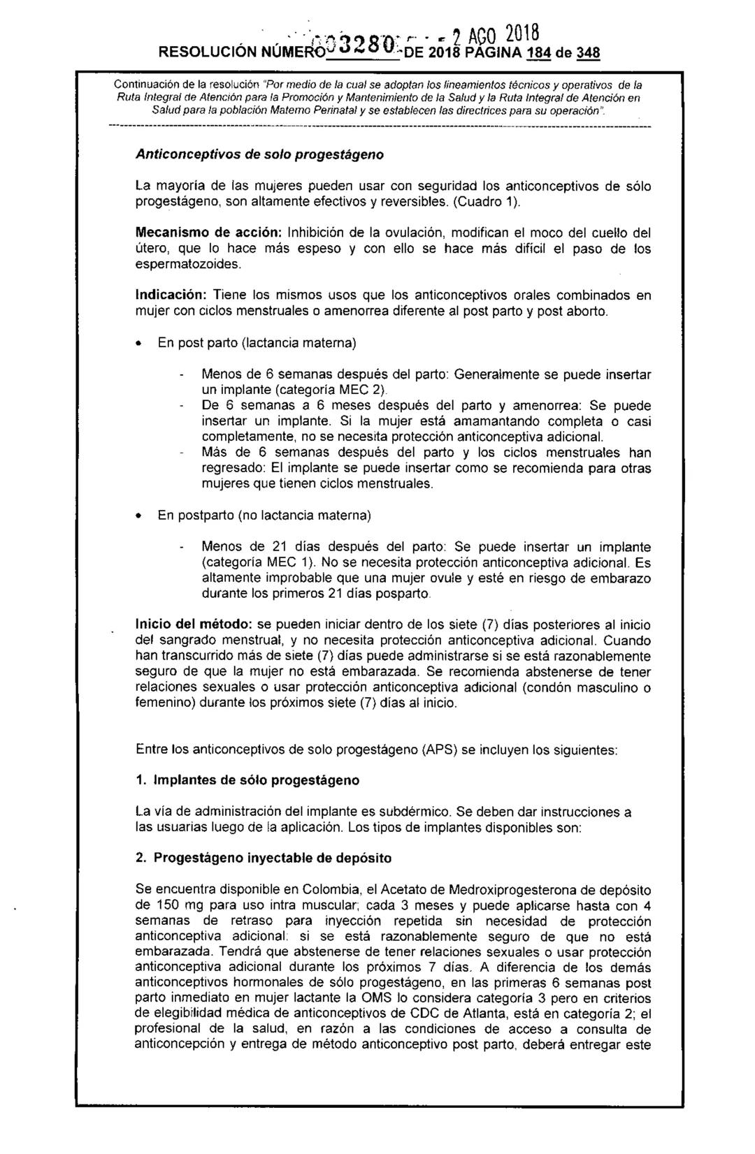 REPÚBLICA DE COLOMBIA
MINISTERIO DE SALUD Y PROTECCIÓN SOCIAL
RESOLUCIÓN NÚMER603280 DE 2018
2 AGO 2018
Por medio de la cual se adoptan los