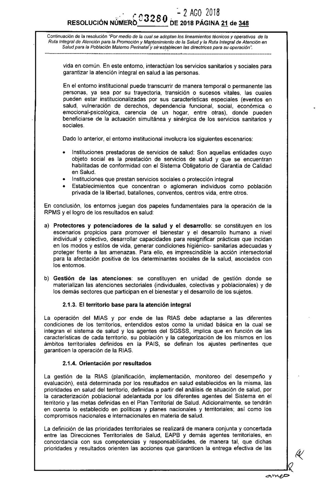 REPÚBLICA DE COLOMBIA
MINISTERIO DE SALUD Y PROTECCIÓN SOCIAL
RESOLUCIÓN NÚMER603280 DE 2018
2 AGO 2018
Por medio de la cual se adoptan los