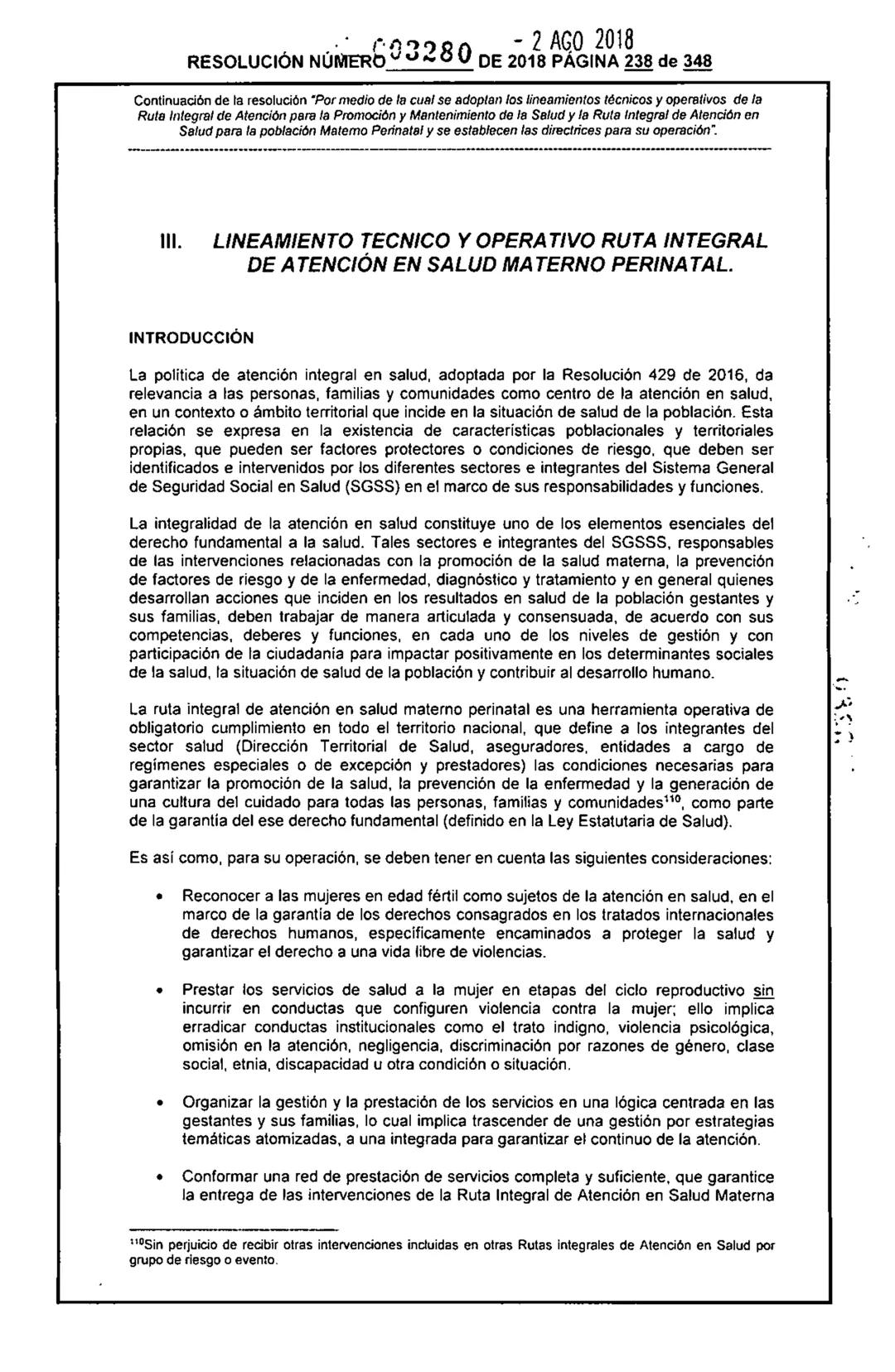 REPÚBLICA DE COLOMBIA
MINISTERIO DE SALUD Y PROTECCIÓN SOCIAL
RESOLUCIÓN NÚMER603280 DE 2018
2 AGO 2018
Por medio de la cual se adoptan los