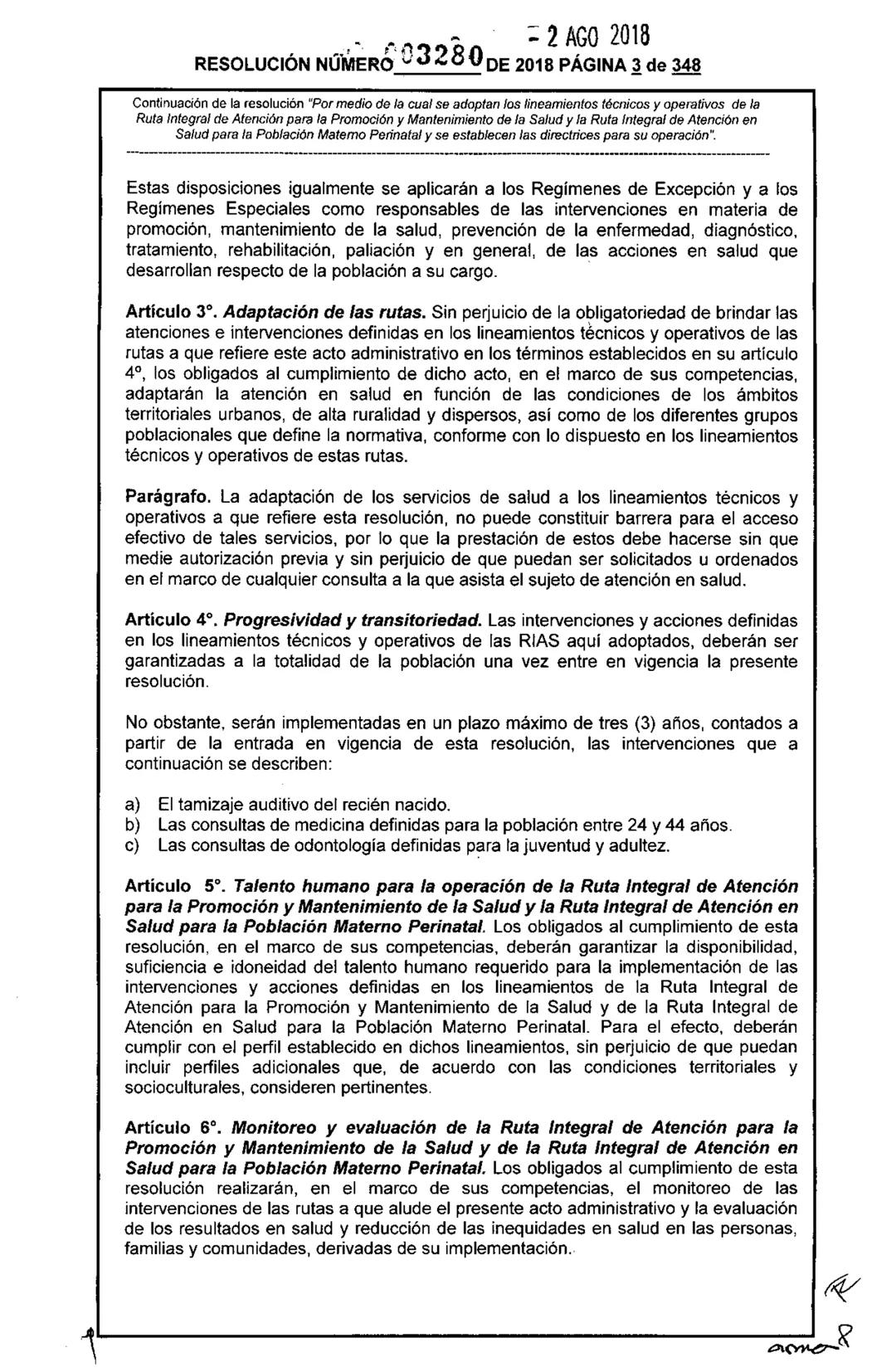 REPÚBLICA DE COLOMBIA
MINISTERIO DE SALUD Y PROTECCIÓN SOCIAL
RESOLUCIÓN NÚMER603280 DE 2018
2 AGO 2018
Por medio de la cual se adoptan los