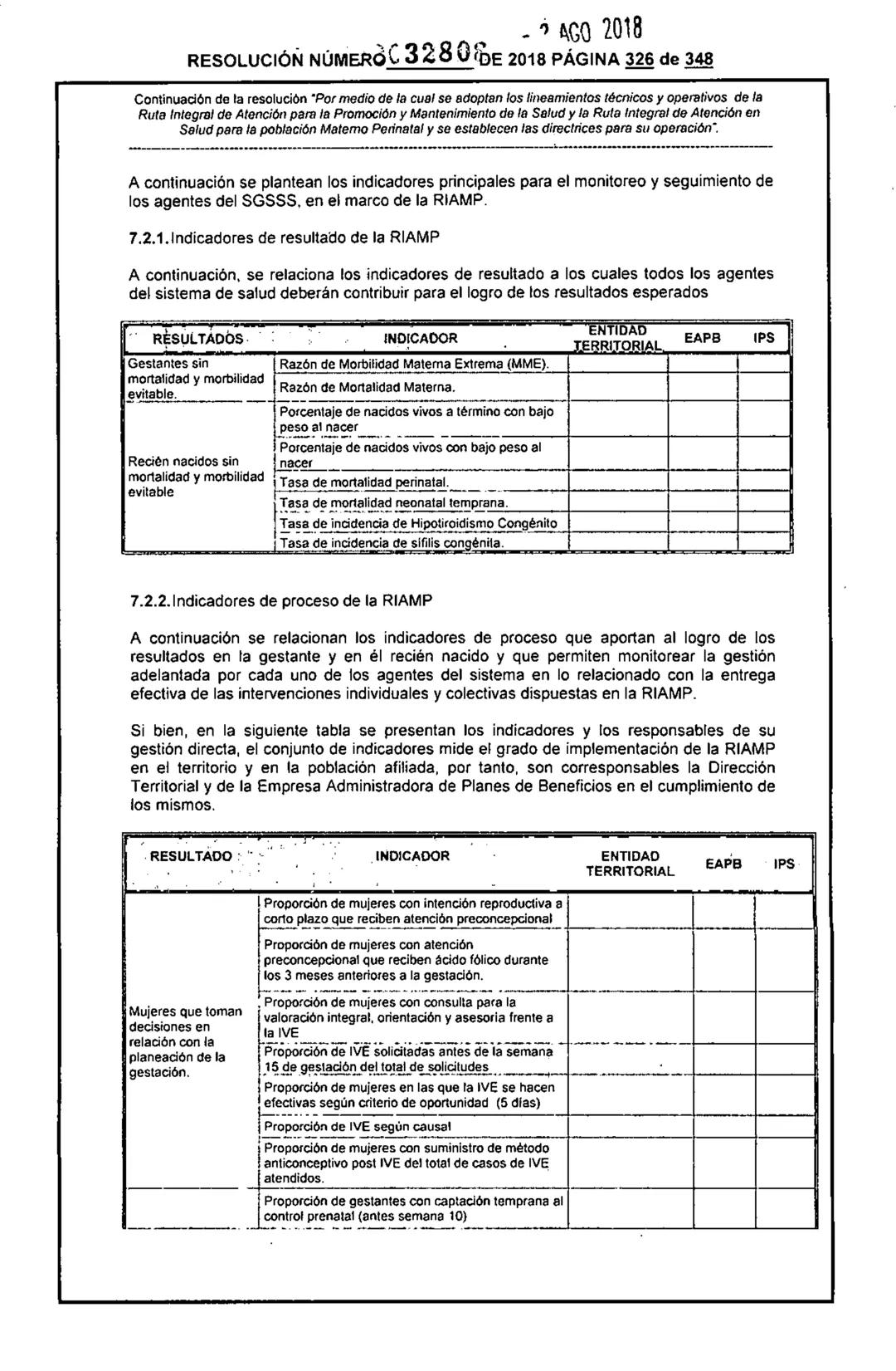 REPÚBLICA DE COLOMBIA
MINISTERIO DE SALUD Y PROTECCIÓN SOCIAL
RESOLUCIÓN NÚMER603280 DE 2018
2 AGO 2018
Por medio de la cual se adoptan los