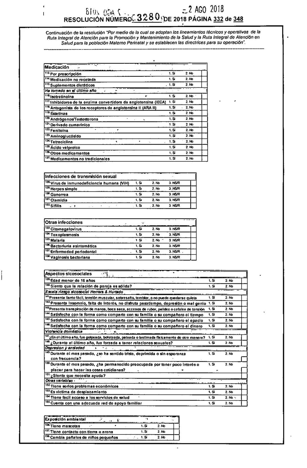 REPÚBLICA DE COLOMBIA
MINISTERIO DE SALUD Y PROTECCIÓN SOCIAL
RESOLUCIÓN NÚMER603280 DE 2018
2 AGO 2018
Por medio de la cual se adoptan los
