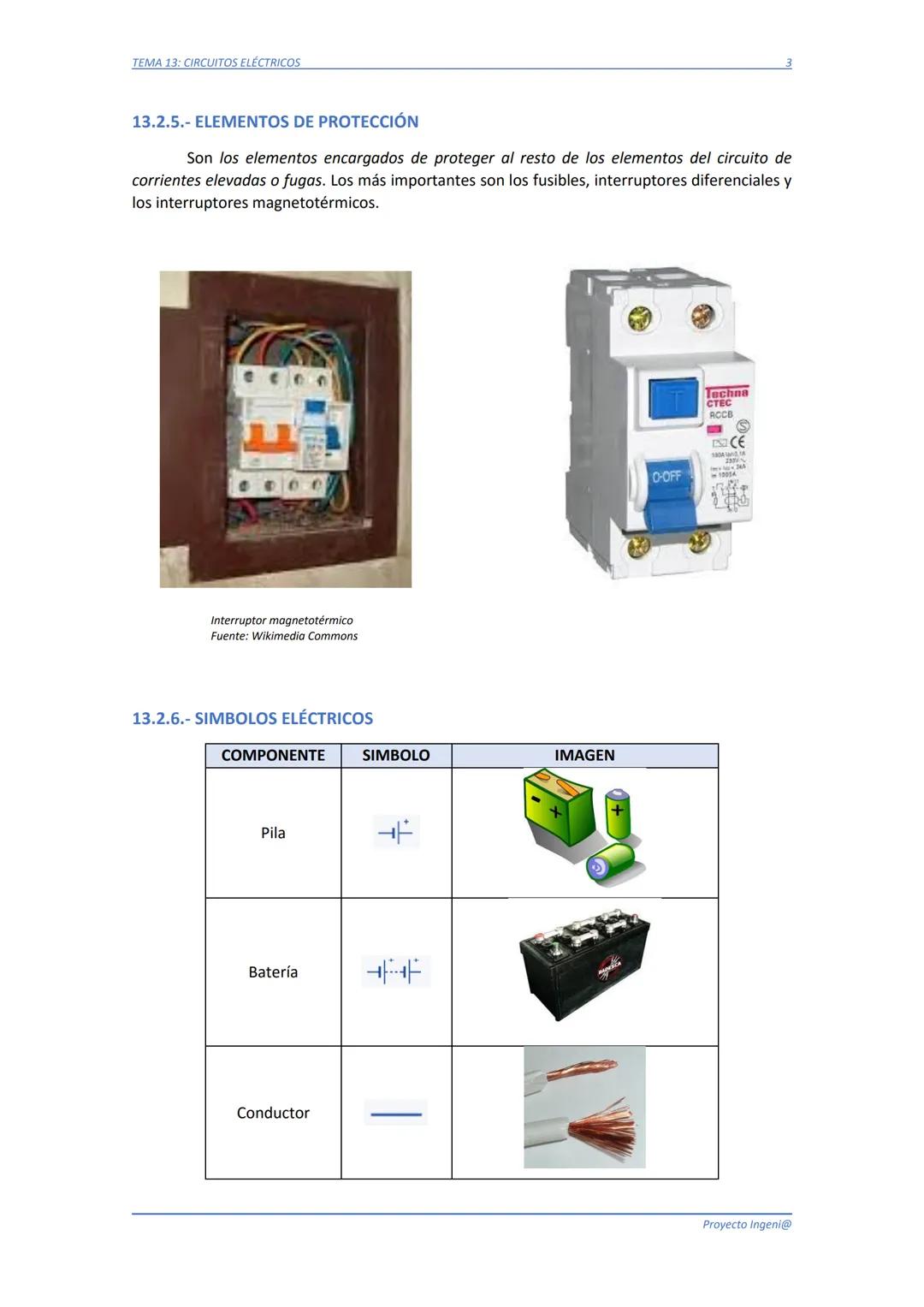 TEMA 13: CIRCUITOS ELÉCTRICOS
TEMA 13: CIRCUITOS ELÉCTRICOS
13.1.- ¿QUÉ ES UN CIRCUITO ELÉCTRICO?
Un circuito eléctrico es un conjunto de el
