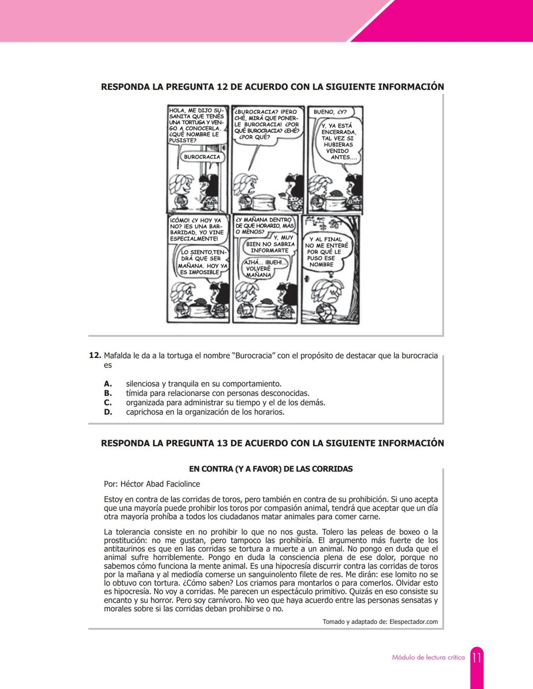 icfes
saber pro
CUADERNILLO DE PREGUNTAS
Módulo de lectura crítica
Saber Pro
GOBIERNO
DE COLOMBIA
MINEDUCACIÓN icfes
mejor saber Presidente
