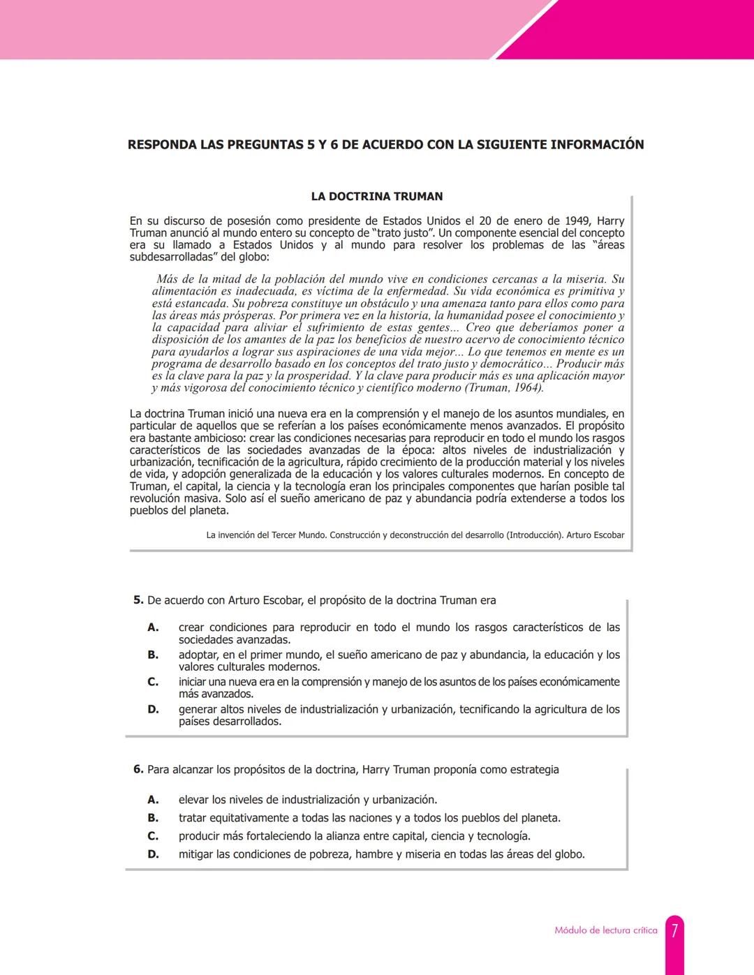icfes
saber pro
CUADERNILLO DE PREGUNTAS
Módulo de lectura crítica
Saber Pro
GOBIERNO
DE COLOMBIA
MINEDUCACIÓN icfes
mejor saber Presidente