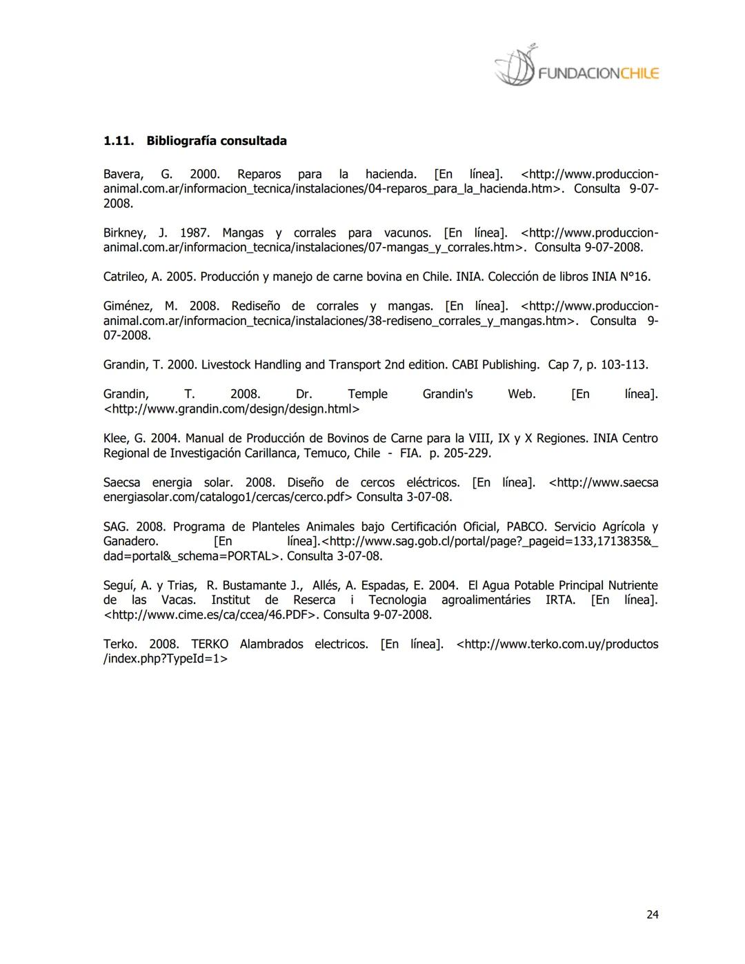 # FUNDACIONCHILE
MANUAL DE PRODUCCIÓN BOVINA
Dirigido a profesionales y técnicos
Agosto de 2008 FUNDACIONCHILE
INDICE
Introducción...
1.
