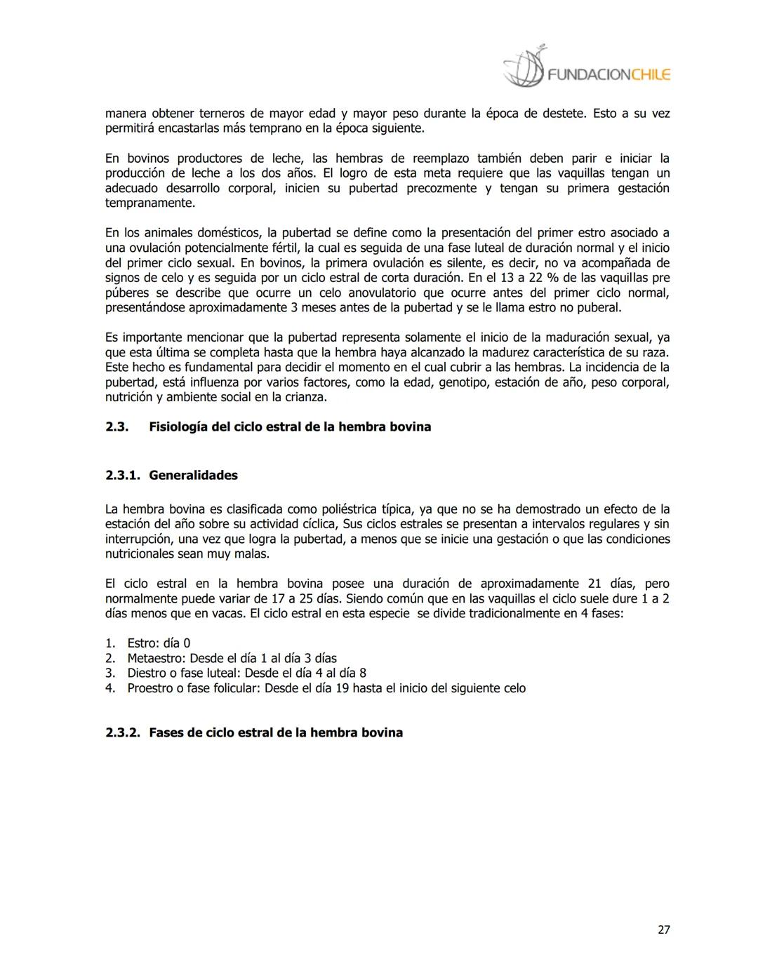 # FUNDACIONCHILE
MANUAL DE PRODUCCIÓN BOVINA
Dirigido a profesionales y técnicos
Agosto de 2008 FUNDACIONCHILE
INDICE
Introducción...
1.