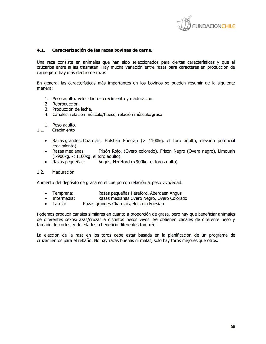 # FUNDACIONCHILE
MANUAL DE PRODUCCIÓN BOVINA
Dirigido a profesionales y técnicos
Agosto de 2008 FUNDACIONCHILE
INDICE
Introducción...
1.