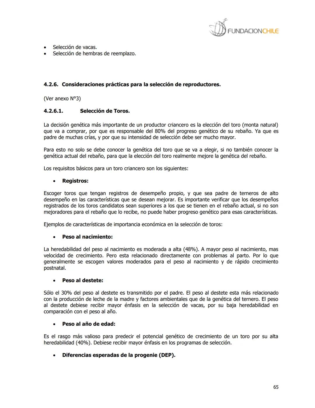 # FUNDACIONCHILE
MANUAL DE PRODUCCIÓN BOVINA
Dirigido a profesionales y técnicos
Agosto de 2008 FUNDACIONCHILE
INDICE
Introducción...
1.