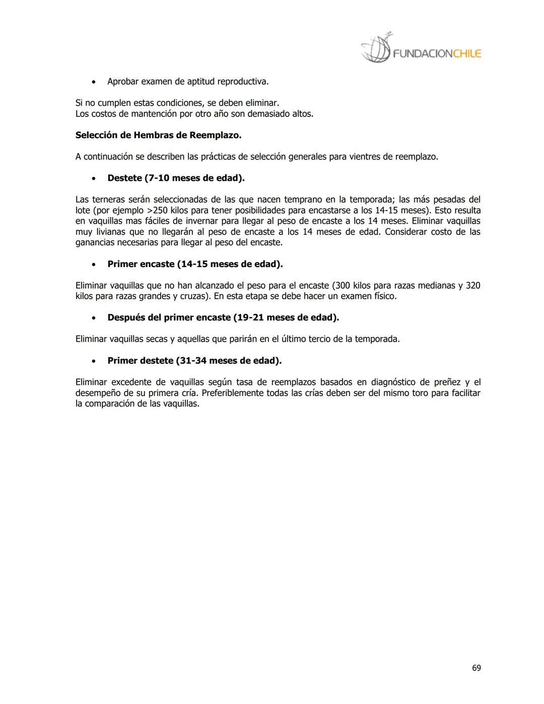 # FUNDACIONCHILE
MANUAL DE PRODUCCIÓN BOVINA
Dirigido a profesionales y técnicos
Agosto de 2008 FUNDACIONCHILE
INDICE
Introducción...
1.