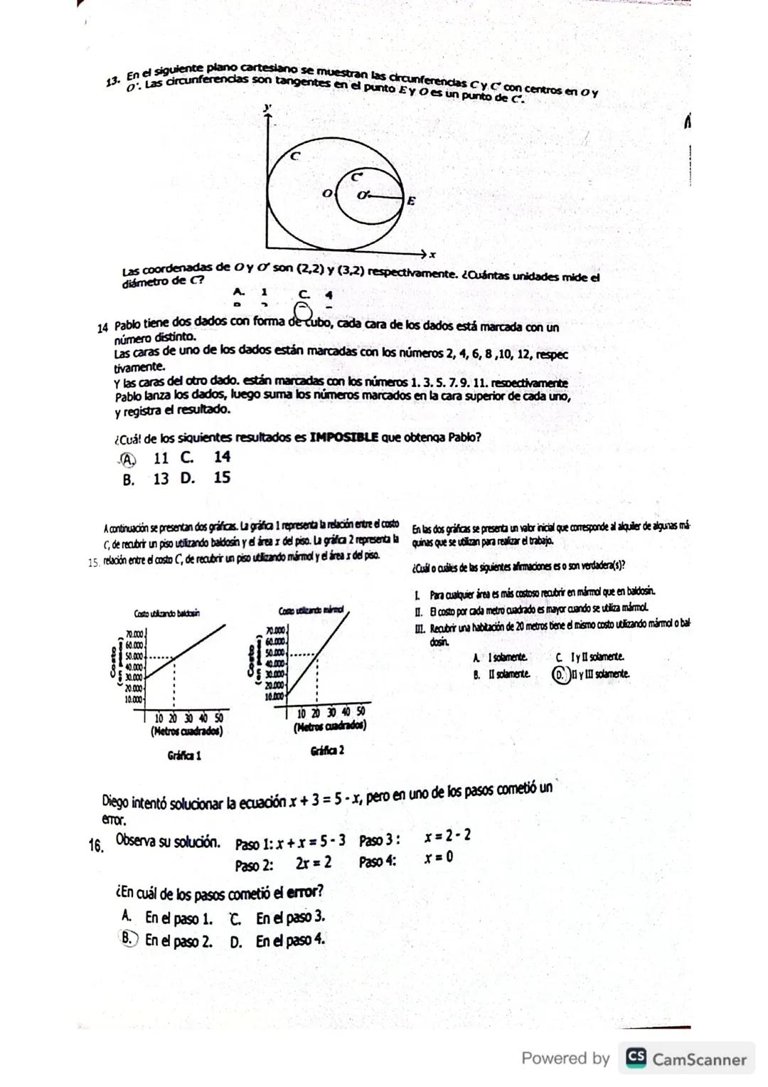 1.
Una caja de cartón para empaque se diseña con todas sus caras rectangulares. La figura muestra el
área superficial de tres de sus caras.