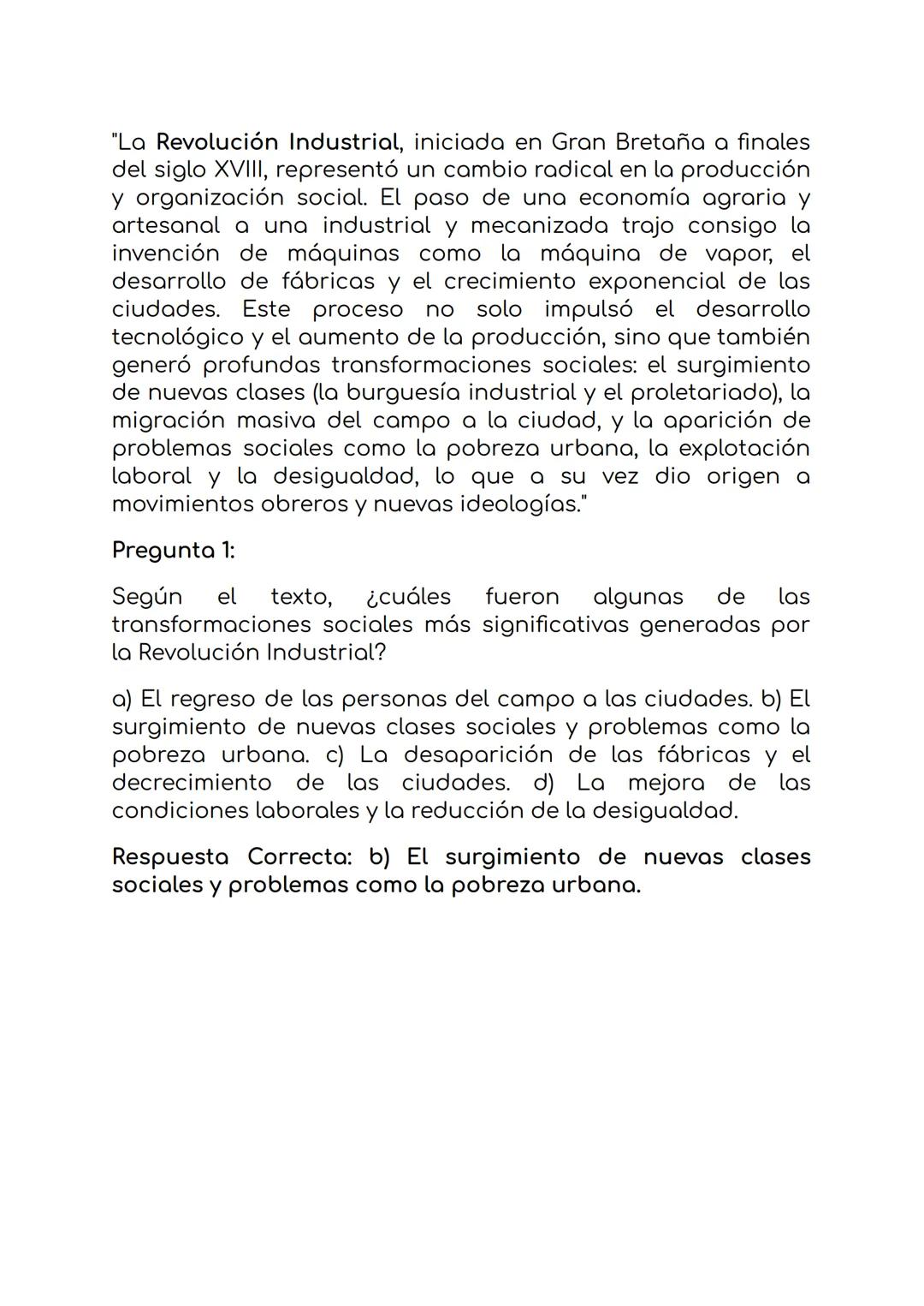 "La Revolución Industrial, iniciada en Gran Bretaña a finales
del siglo XVIII, representó un cambio radical en la producción
y organización