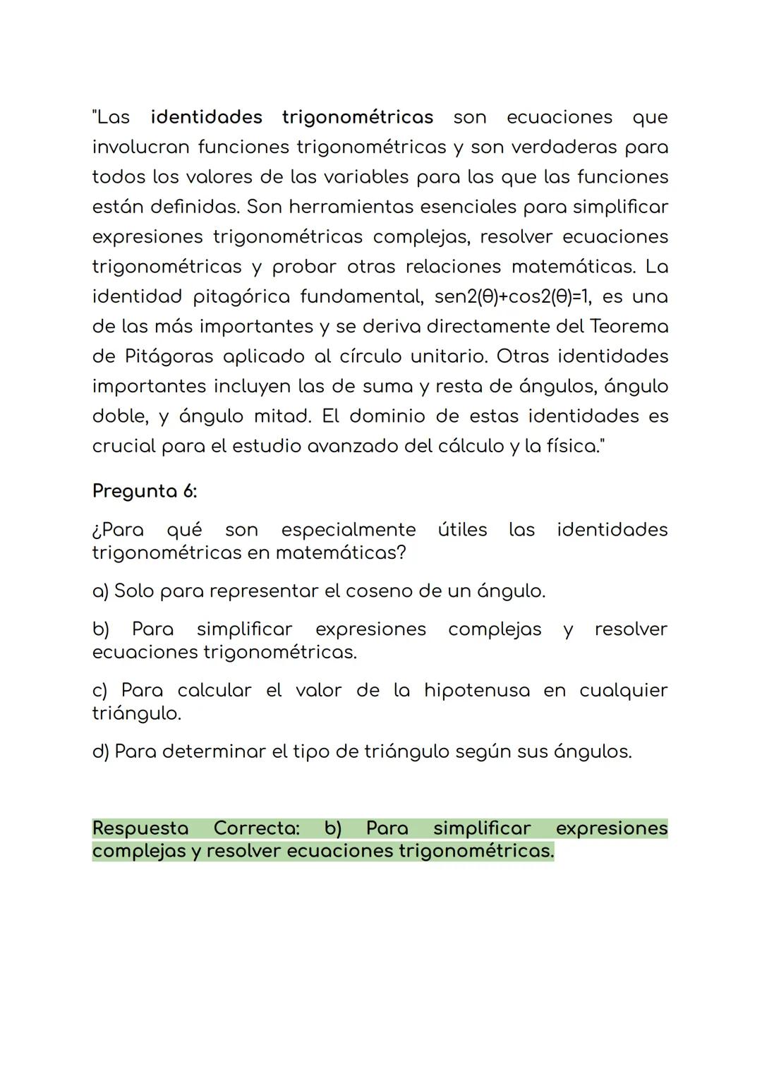 "Las identidades trigonométricas son ecuaciones que
involucran funciones trigonométricas y son verdaderas para
todos los valores de las vari